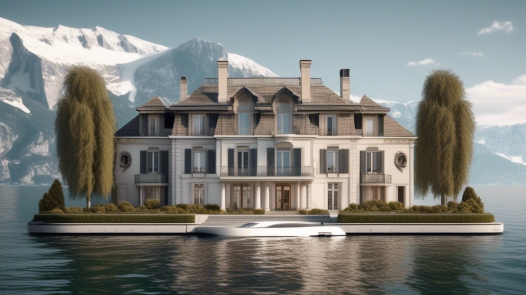 Realistic mansion on lake Geneva generated with Sora Video AI