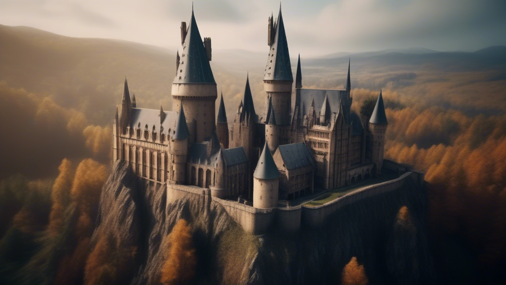 hogwarts, drone view generated with Sora Video AI