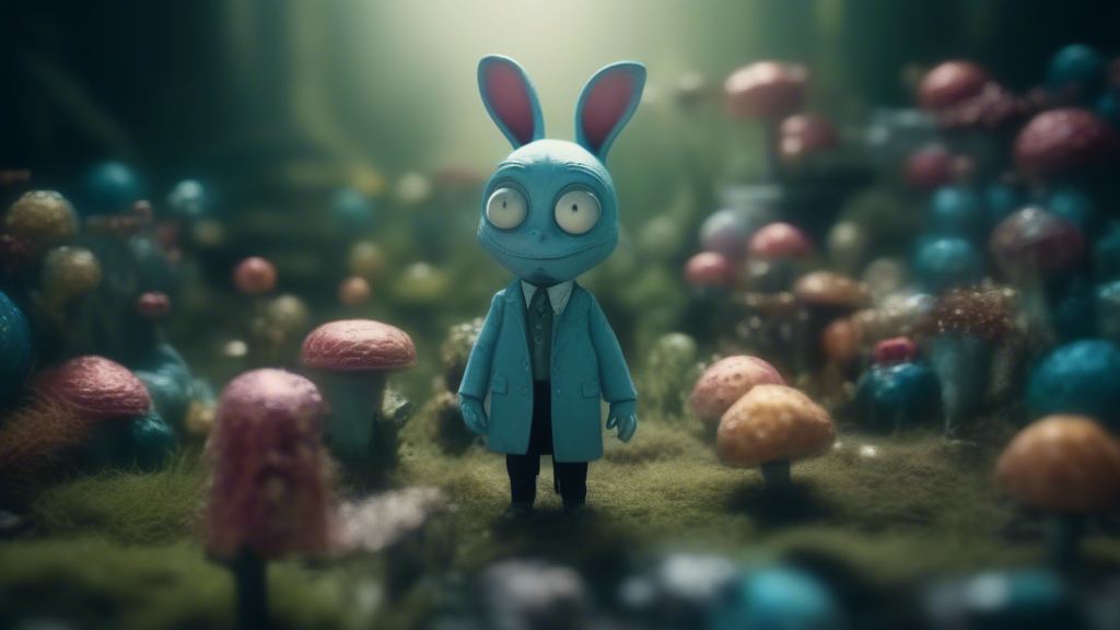 Alice in wonderland, 4k, matrix, mr robot, rick and morty style generated with Sora Video AI