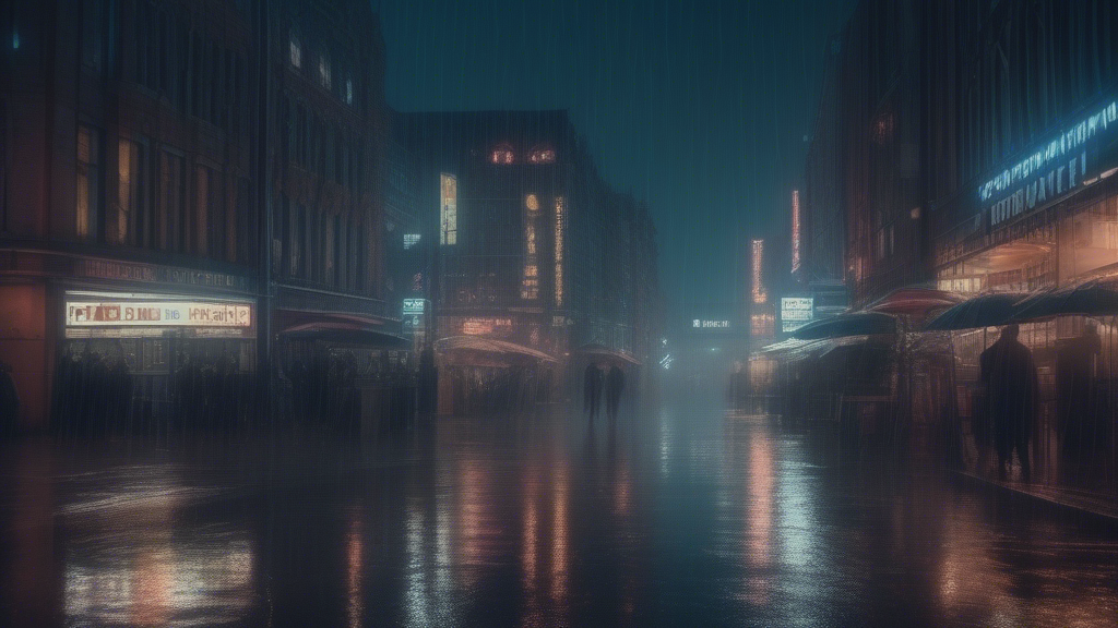 hamburg in cyberpunk style, award winning, 8k, 4k, cinematic, rain generated with Sora Video AI