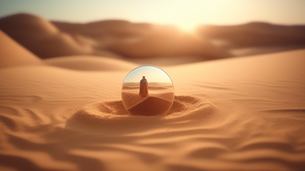 Wizard in desert, sand magic, circle, glowing generated with Sora Video AI