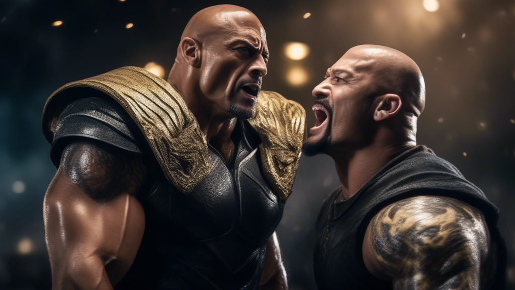 The rock and Roman Reigns fighting like black adam and black superman generated with Sora Video AI