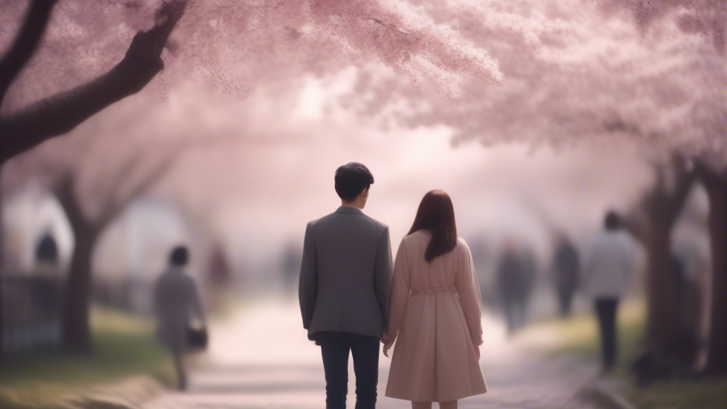 Create 1 video 2 people under cherry blossoms generated with Sora Video AI