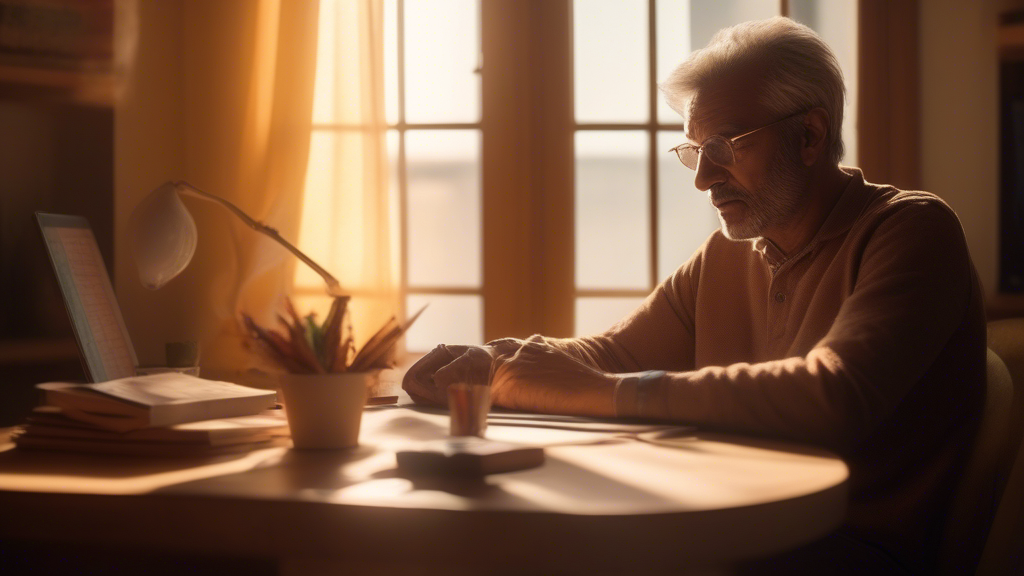 Scene 1:  Setting: A sun-drenched living room with warm, inviting colors. The father sits at a wooden table, sunlight cascading through the window and illuminating his focused face as he diligently works on his laptop. A stack of colorful books sit near him, suggesting a creative and enriching home environment.  Action: He pauses for a moment, a warm smile spreading across his features. He leans towards the camera, blows a gentle kiss, and whispers, "Thinking of you, my love. We miss you."  Voiceover: (Optional) His voice, soothing and familiar, could say something like, "Even though work keeps me busy, you're always present in my thoughts. Sending you love and strength wherever you are."  Scene 2:  Setting: A grassy backyard bathed in the golden afternoon light. The son, full of energy and sporting a wide grin, dribbles a football with impressive skill. He suddenly looks up at the camera, his eyes sparkling with joy. He stops the ball with a flourish, waves enthusiastically, and shouts, "Hi, Mama! See how aw generated with Sora Video AI