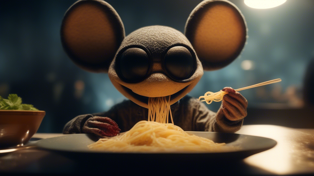 deadmau5 eating spaghetti generated with Sora Video AI