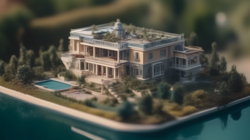 tony stark villa, bird perspective, miniature style generated with Sora Video AI