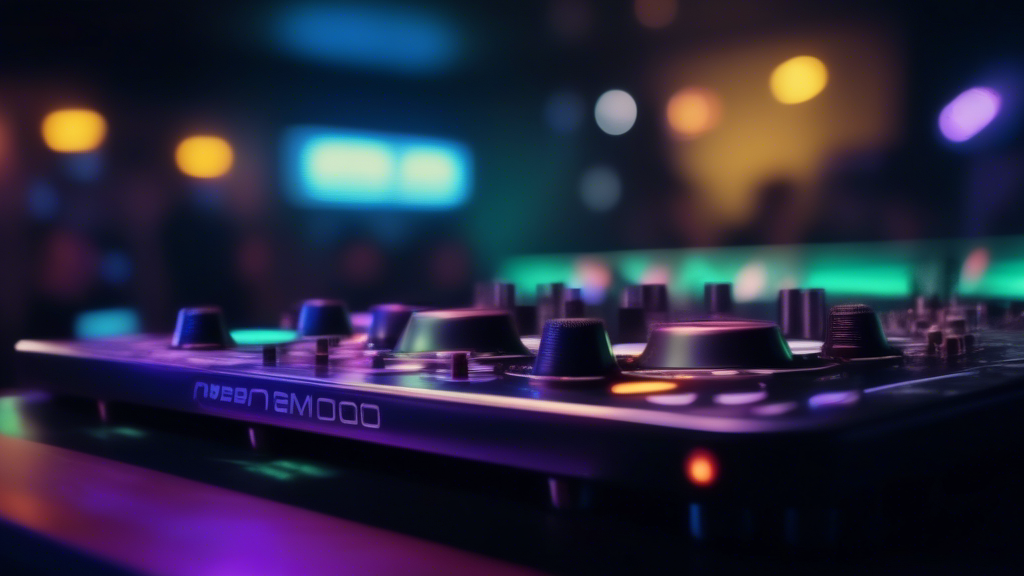 Video of custom DJ equipment for pioneer Djm-800 used in a nightclub generated with Sora Video AI