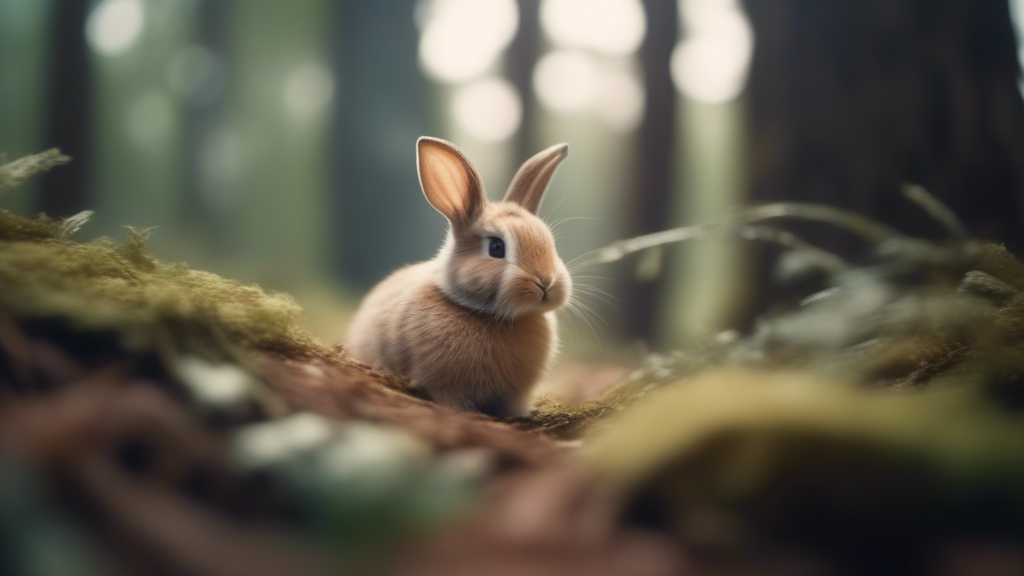 cute bunny in forest generated with Sora Video AI