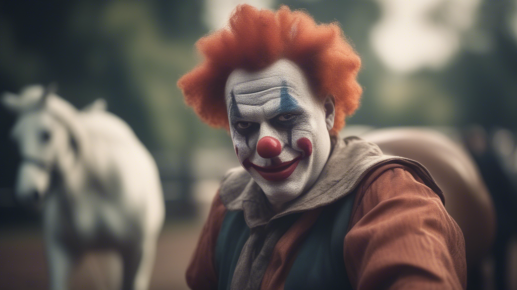 Clown on horse generated with Sora Video AI