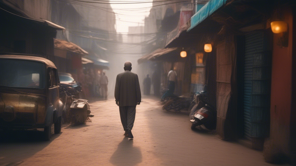 A man walking in old Delhi street generated with Sora Video AI