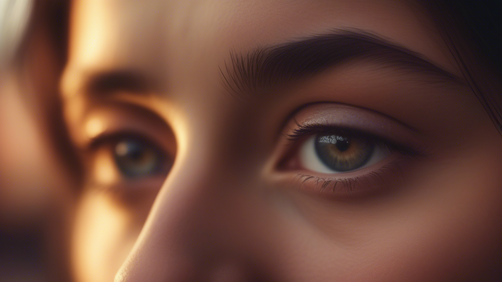 Extreme close up of a 24 year old woman’s eye blinking, standing in Marrakech during magic hour, cinematic film shot in 70mm, depth of field, vivid colors, cinematic generated with Sora Video AI