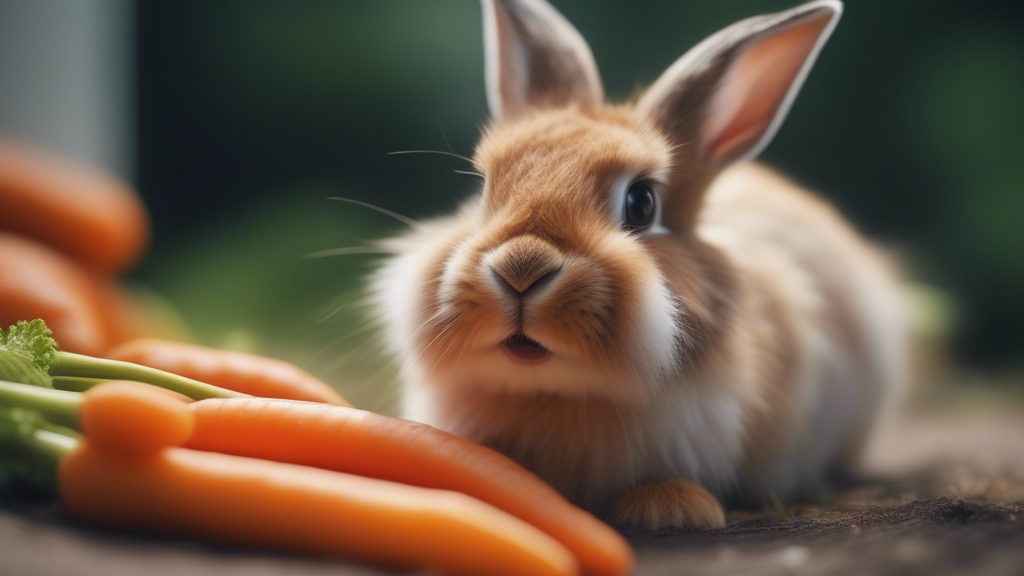 Cute rabbit eat carrot generated with Sora Video AI