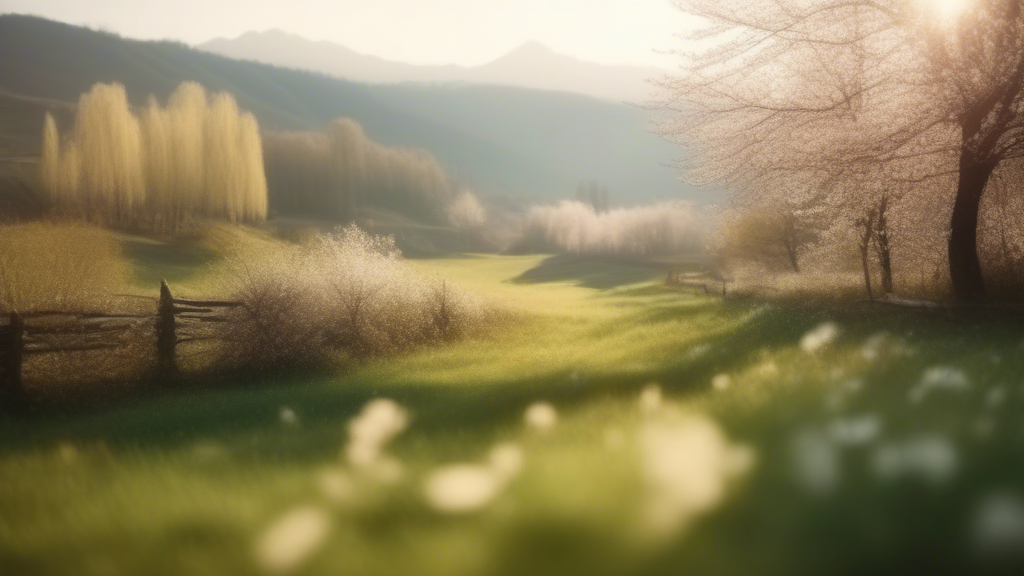 Spring view of the Noteć Valley in the morning sun generated with Sora Video AI