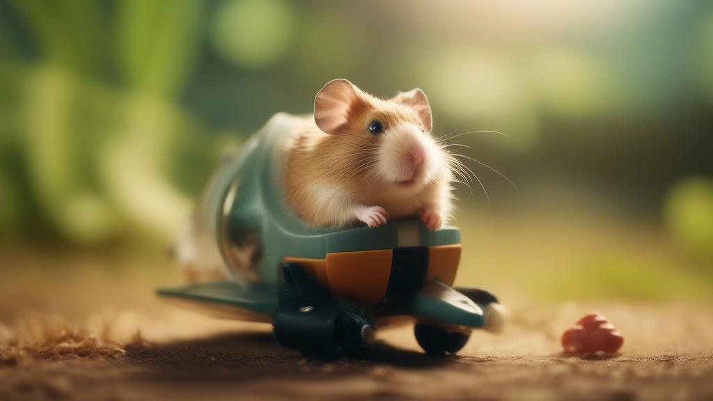 hamster in a tiny rocket attempting to race the tortoise and the hare generated with Sora Video AI