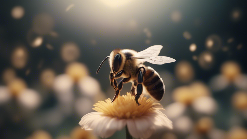 bee dressed as a ballet dancer performing on a flower stage generated with Sora Video AI