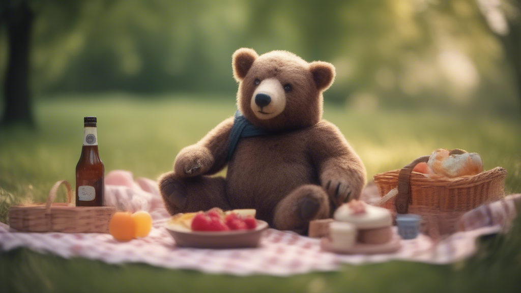 Bear having a picnic generated with Sora Video AI