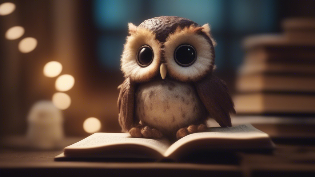 Owl reading a book generated with Sora Video AI