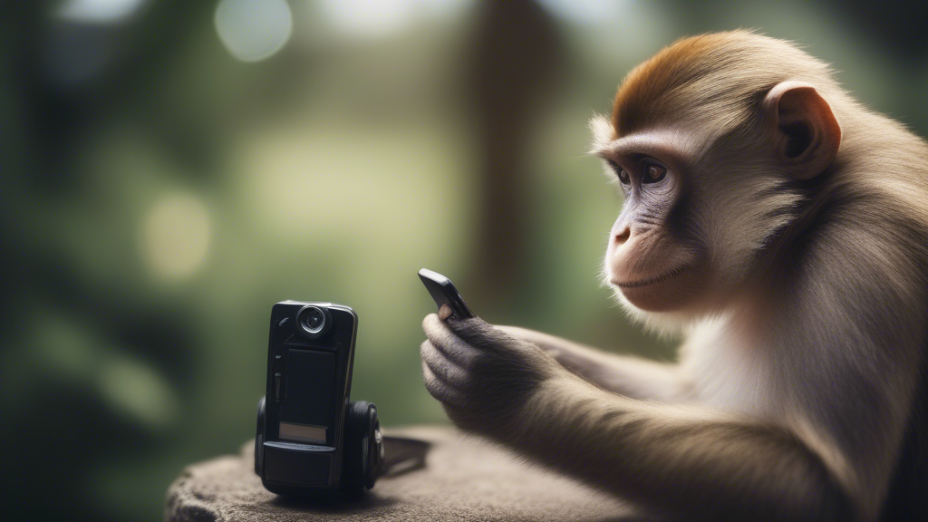 a monkey with a phone generated with Sora Video AI