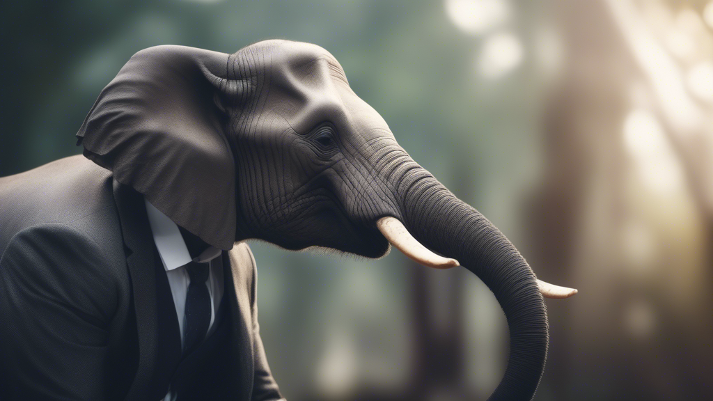 An elephant in a suit generated with Sora Video AI