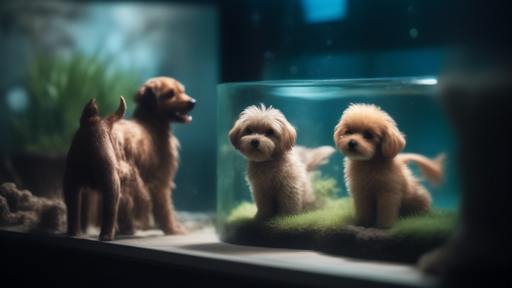 aquarium with dogs in it generated with Sora Video AI