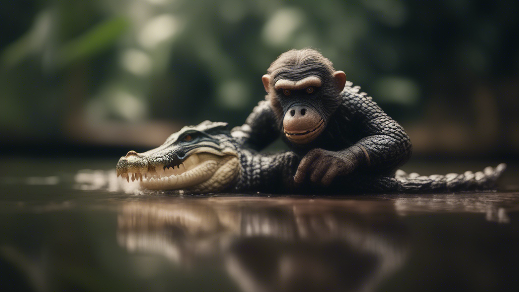 Monky & crocodile motivation story generated with Sora Video AI