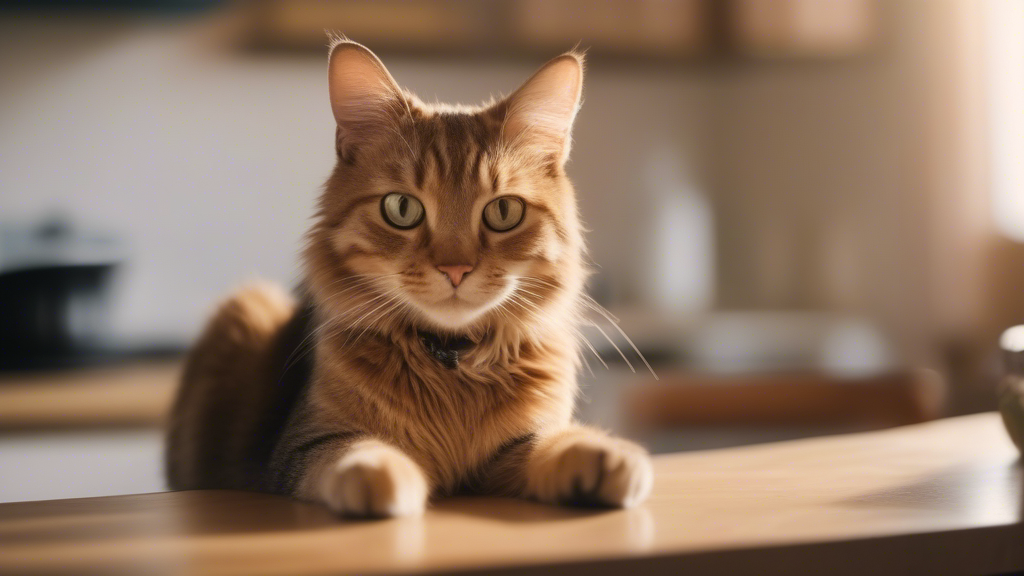 cat is on kitchen table generated with Sora Video AI