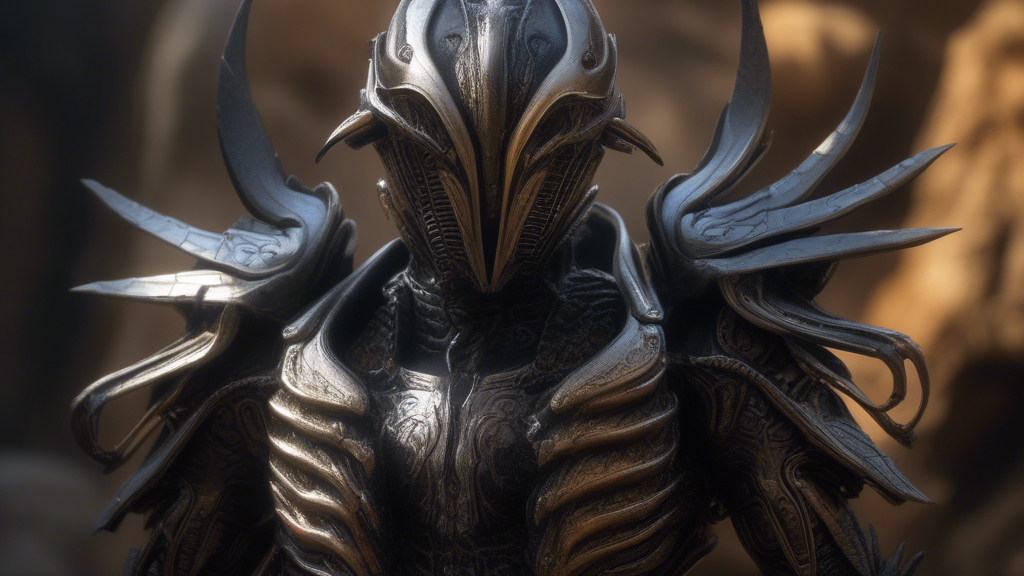 (style by giger,hd photoshot of Shrike by Hyperion setting),mystery and scary creature with many arms,six arms,full-metal armor, epic,enigmatic background, full-metal hybrid armor with body, (high quality, masterpiece:1.2), perfect composition, visual storytelling, 4k texture of smooth armour surface, smooth surface reflections on full-metal armour), (a demonic looking creature, infinity blade armor) generated with Sora Video AI