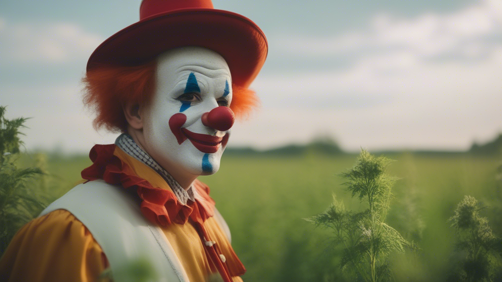 Clown in the weed field generated with Sora Video AI