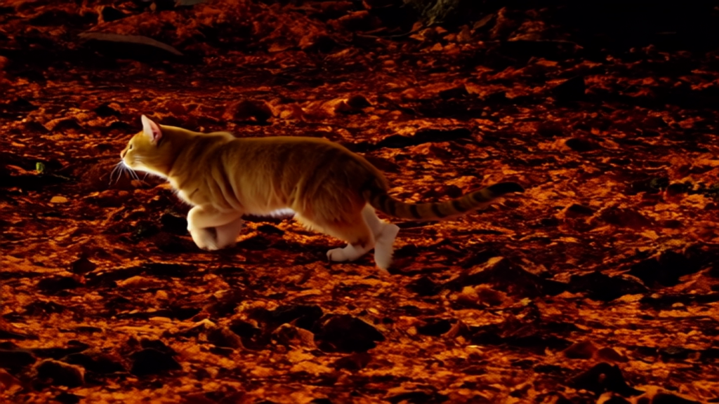 cat is running on lava generated with Sora Video AI